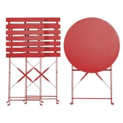 Beliani - FIORI - Bistroset Voor 2 - Rood - Staal -Meubels Voor Thuis 9435181