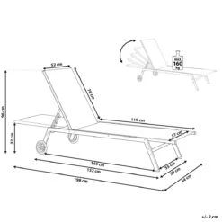 Beliani - LEVANZO - Strandstoel - Rood - Staal 19 Beliani - LEVANZO - Strandstoel - Rood - Staal -Meubels Voor Thuis 9435267