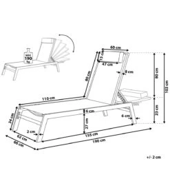 Beliani - CATANIA - Strandstoel Set Van 2 - Grijs - Polyester -Meubels Voor Thuis 9435357