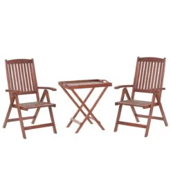 Beliani - TOSCANA - Bistroset Voor 2 - Rood - Acaciahout 16 Beliani - TOSCANA - Bistroset Voor 2 - Rood - Acaciahout -Meubels Voor Thuis 9435388