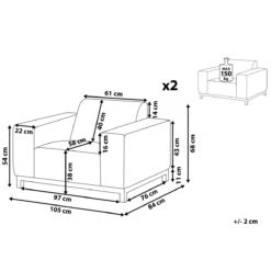 Beliani - ROVIGO - Tuinstoel Set Van 2 - Grijs - Polyester -Meubels Voor Thuis 9435490