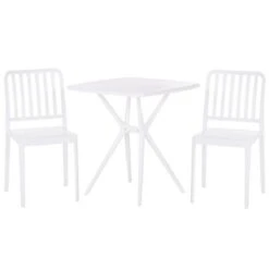 Beliani - SERSALE - Bistroset Voor 2 - Wit - Synthetisch Materiaal
