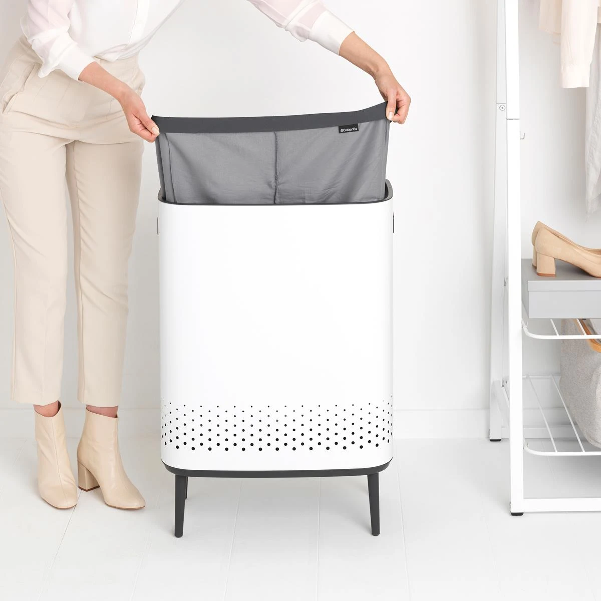 Brabantia Bo Hi Wasbox 2 X 45 L - White 6 Brabantia Bo Hi Wasbox 2 X 45 L - White - Afbeelding 4