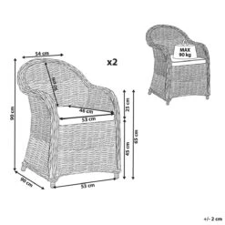 Beliani - SUSUA - Tuinstoel Set Van 2 - Natuurlijk - Rotan -Meubels Voor Thuis 9436213