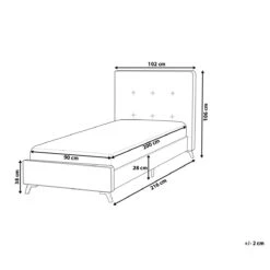 Beliani-AMBASSADOR-Eenpersoonsbed-Donkerhout-90 X 200 Cm-Polyester -Meubels Voor Thuis 9437343