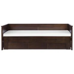 Beliani-CAHORS-Onderschuifbed-Donkere Houtkleur-90 X 200 Cm-Rubberhout -Meubels Voor Thuis 9437700