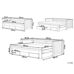 Beliani-CAHORS-Onderschuifbed-Donkere Houtkleur-90 X 200 Cm-Rubberhout -Meubels Voor Thuis 9437706