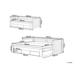 Beliani-CAHORS-Onderschuifbed-Donkere Houtkleur-90 X 200 Cm-Rubberhout -Meubels Voor Thuis 9437708