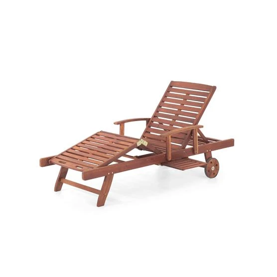 Beliani - MARLBORO | JAVA | TOSCANA - Ligstoel - Donkere Houtkleur 5 Beliani - MARLBORO | JAVA | TOSCANA - Ligstoel - Donkere Houtkleur - Afbeelding 3