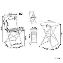 Beliani - FIORI - Bistroset Voor 2 - Rood - Staal -Meubels Voor Thuis 9439193