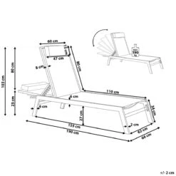 Beliani - CATANIA - Strandstoel Set Van 2 - Grijs - Polyester -Meubels Voor Thuis 9439262