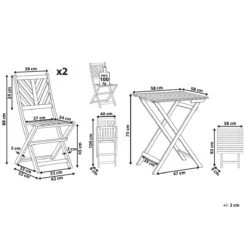 Beliani - TERNI - Bistroset Voor 2 - Lichte Houtkleur - Acaciahout -Meubels Voor Thuis 9439354
