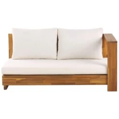 Beliani-MARETTIMO-Loungeset Voor 5-Lichte Houtkleur|Creme-Acaciahout -Meubels Voor Thuis 9441060