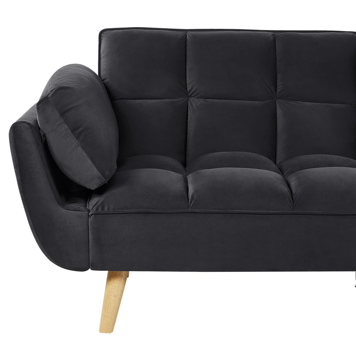 Beliani - ASBY - Slaapbank - Zwart - Fluweel 12 Beliani - ASBY - Slaapbank - Zwart - Fluweel - Afbeelding 10