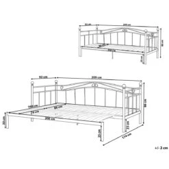 Beliani - TULLE - Onderschuifbed - Wit - 80 X 200 Cm - Metaal -Meubels Voor Thuis 9443202