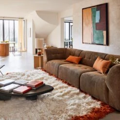 HKliving Fluffy Vloerkleed 250 X 250 Cm - Crème -Meubels Voor Thuis 9443469