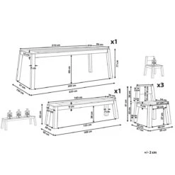 Beliani-LIVORNO -Tuinset Voor 6 3 Stoelen En Bank-Lichthout-Acaciahout -Meubels Voor Thuis 9443750