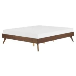 Beliani-BERRIC -Tweepersoonsbed-Donkere Houtkleur-160 X 200 Cm-MDF