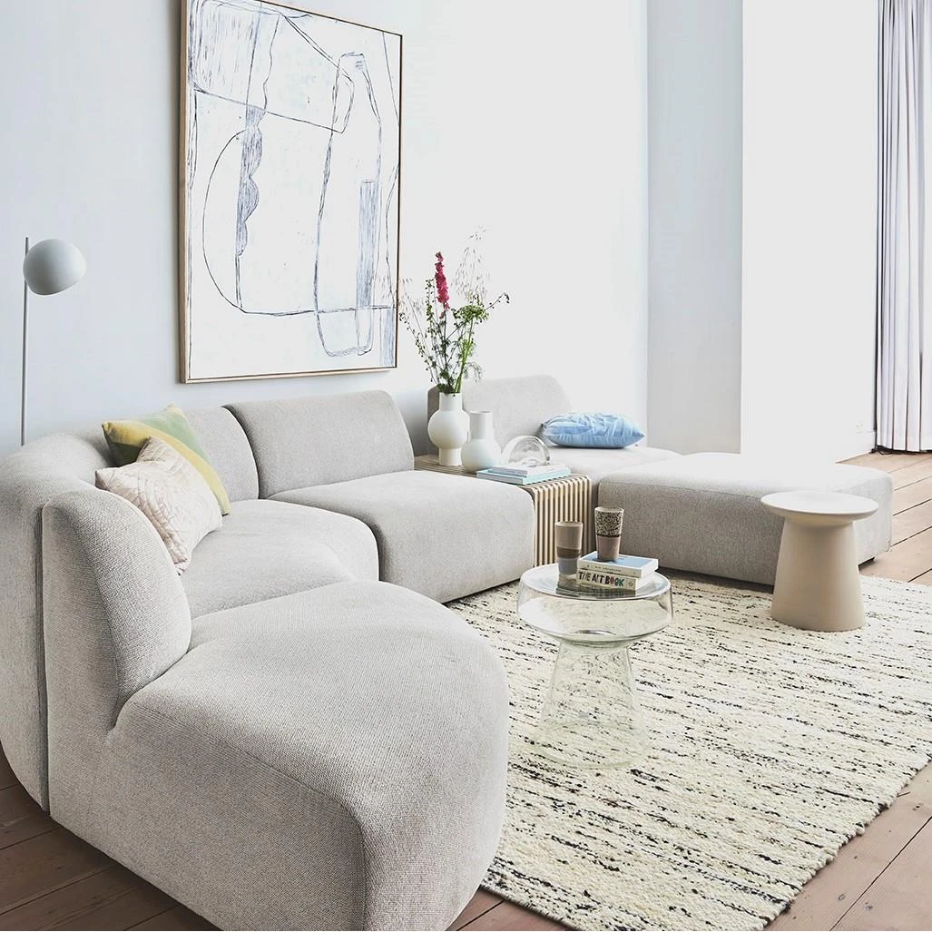 HKliving Jax Bank Element - Middenstuk Rond - Light Grey 5 HKliving Jax Bank Element - Middenstuk Rond - Light Grey - Afbeelding 3