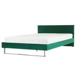 Beliani - BELLOU - Tweepersoonsbed - Groen - 180 X 200 Cm - Fluweel