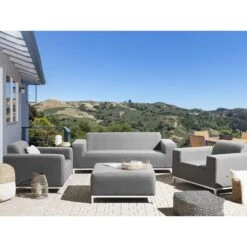 Beliani - ROVIGO - Loungeset Voor 5 - Grijs - Polyester -Meubels Voor Thuis 9444342