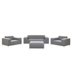 Beliani - ROVIGO - Loungeset Voor 5 - Grijs - Polyester -Meubels Voor Thuis 9444345