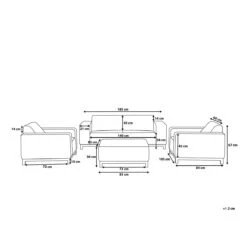 Beliani - ROVIGO - Loungeset Voor 5 - Grijs - Polyester -Meubels Voor Thuis 9444365