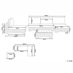 Beliani - VARALLO - Loungeset Voor 4 - Natuurlijk - Rotan -Meubels Voor Thuis 9445835