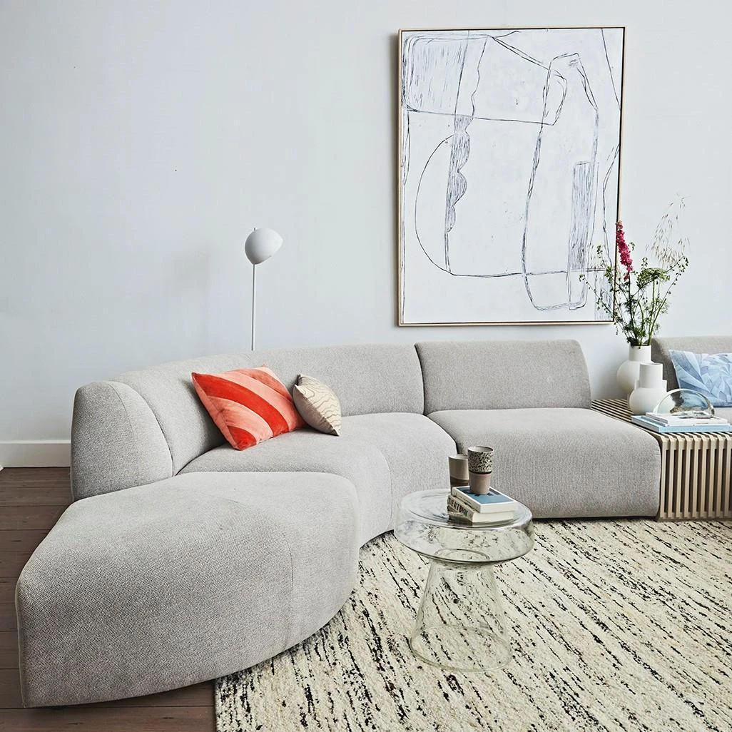 HKliving Jax Bank Element - Middenstuk Rond - Light Grey 4 HKliving Jax Bank Element - Middenstuk Rond - Light Grey - Afbeelding 2