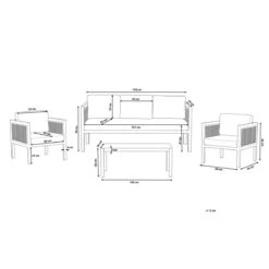 Beliani - BORELLO - Loungeset Voor 5 - Wit - Aluminium 24 Beliani - BORELLO - Loungeset Voor 5 - Wit - Aluminium -Meubels Voor Thuis 9446535