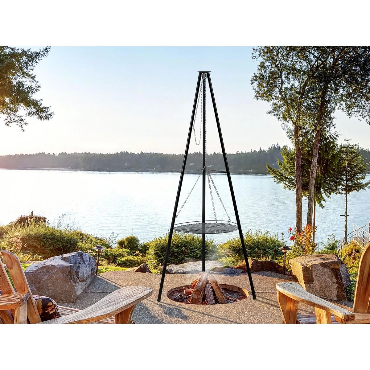 Beliani - GELAI - Houtskoolgrill - Zwart - Staal 4 Beliani - GELAI - Houtskoolgrill - Zwart - Staal - Afbeelding 2