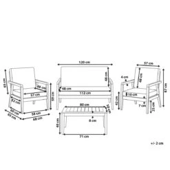 Beliani - PALLANO - Loungeset - Lichte Houtkleur - Acaciahout -Meubels Voor Thuis 9447332