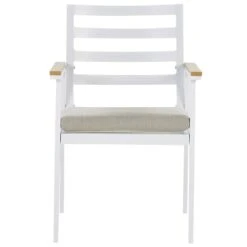 Beliani - CAVOLI - Tuinset Voor 4 - Wit|Beige - Aluminium -Meubels Voor Thuis 9448555