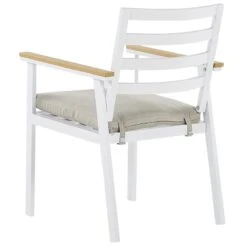 Beliani - CAVOLI - Tuinset Voor 4 - Wit|Beige - Aluminium -Meubels Voor Thuis 9448563