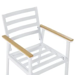 Beliani - CAVOLI - Tuinset Voor 4 - Wit|Beige - Aluminium -Meubels Voor Thuis 9448570