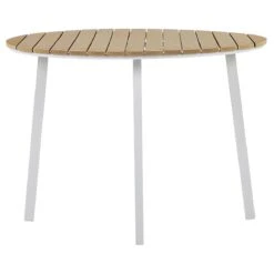 Beliani - CAVOLI - Tuinset Voor 4 - Wit|Beige - Aluminium -Meubels Voor Thuis 9448574