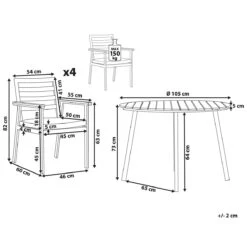 Beliani - CAVOLI - Tuinset Voor 4 - Wit|Beige - Aluminium -Meubels Voor Thuis 9448577