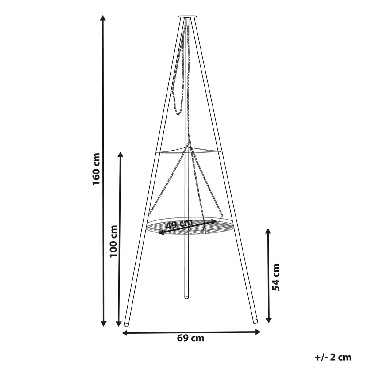 Beliani - GELAI - Houtskoolgrill - Zwart - Staal 8 Beliani - GELAI - Houtskoolgrill - Zwart - Staal - Afbeelding 6