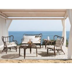 Beliani - BRINDISI - Loungeset Voor 4 - Bruin - Rotan 12 Beliani - BRINDISI - Loungeset Voor 4 - Bruin - Rotan -Meubels Voor Thuis 9449041