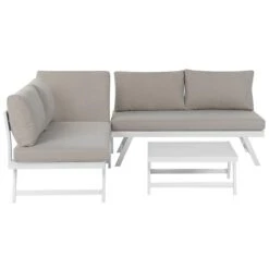 Beliani - COCCORINO - Loungeset Voor 5 - Grijs - Aluminium -Meubels Voor Thuis 9449775
