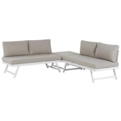 Beliani - COCCORINO - Loungeset Voor 5 - Grijs - Aluminium -Meubels Voor Thuis 9449777