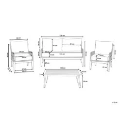 Beliani - MERANO - Loungeset Voor 4 - Wit - Acaciahout 23 Beliani - MERANO - Loungeset Voor 4 - Wit - Acaciahout -Meubels Voor Thuis 9450110