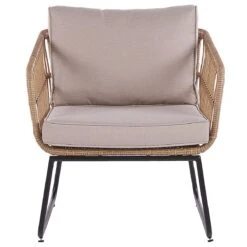 Beliani - RAVELLO - Loungeset Voor 4 - Natuurlijk - PE Rotan -Meubels Voor Thuis 9450251