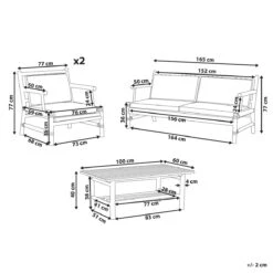 Beliani - RICCIONE - Loungeset Voor 4 - Lichte Houtkleur - Bamboehout -Meubels Voor Thuis 9450254