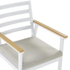 Beliani - CAVOLI - Tuinset Voor 4 - Wit|Beige - Aluminium -Meubels Voor Thuis 9451023