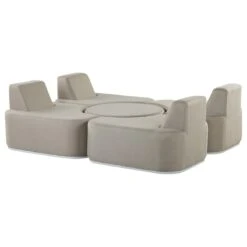 Beliani - FABRO - Loungeset Voor 4 - Grijs - Polyester -Meubels Voor Thuis 9451033