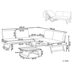 Beliani - COCCORINO - Loungeset Voor 5 - Grijs - Aluminium -Meubels Voor Thuis 9451355