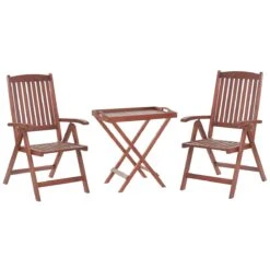 Beliani-TOSCANA-Bistroset Voor 2-Donkere Houtkleur |Taupe-Acaciahout -Meubels Voor Thuis 9451444