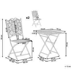 Beliani - BORMIO - Bistroset Voor 2 - Zwart - IJzer 14 Beliani - BORMIO - Bistroset Voor 2 - Zwart - IJzer -Meubels Voor Thuis 9451474