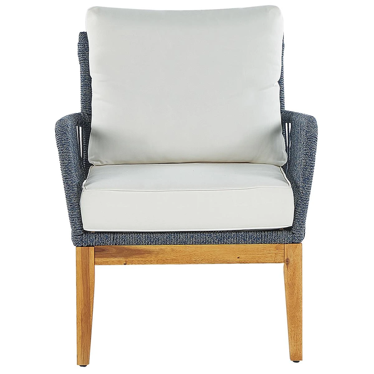 Beliani - MERANO - Loungeset Voor 4 - Wit - Acaciahout 10 Beliani - MERANO - Loungeset Voor 4 - Wit - Acaciahout - Afbeelding 8